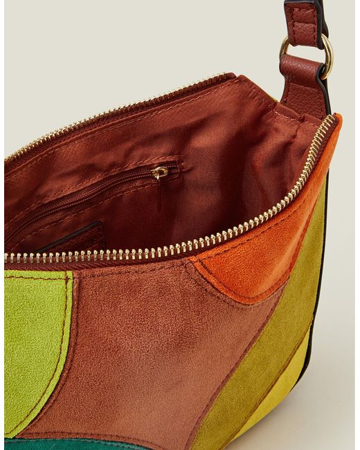 Accessorize Multicolor Women's Green/brown Patchwork Cross-body Bag