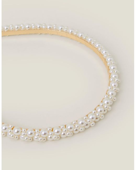 Accessorize Natural Slim Pearl Headband