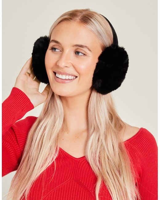 Accessorize Black Faux Fur Earmuffs
