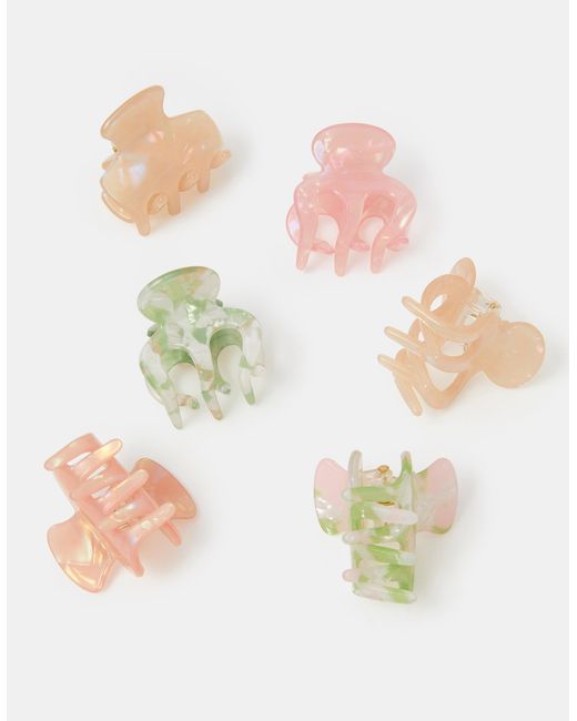 Accessorize Pink 6-Pack Mini Iridescent Claw Clips