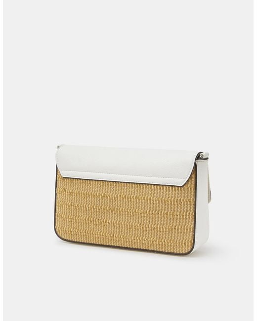Accessorize Blue Twistlock Raffia Crossbody Bag