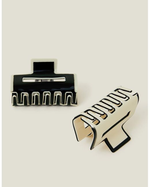 Accessorize Black 2-Pack Monochrome Claw Clips