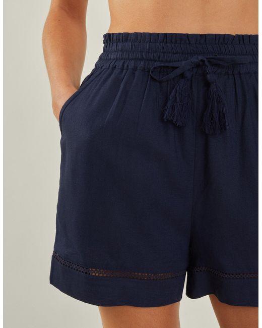 Accessorize Blue High Waist Beach Shorts