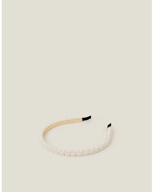 Accessorize Natural Slim Pearl Headband