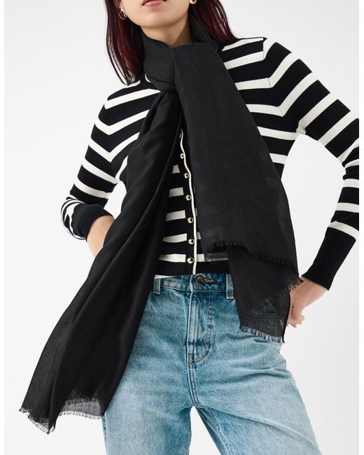 Accessorize Black Lightweight Plain Scarf