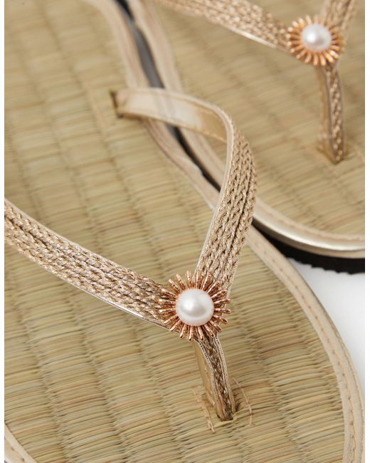 Accessorize Natural Sun Seagrass Flip Flops