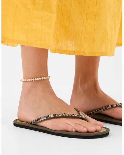 Accessorize White 3-Pack Sun Charm Beaded Anklets
