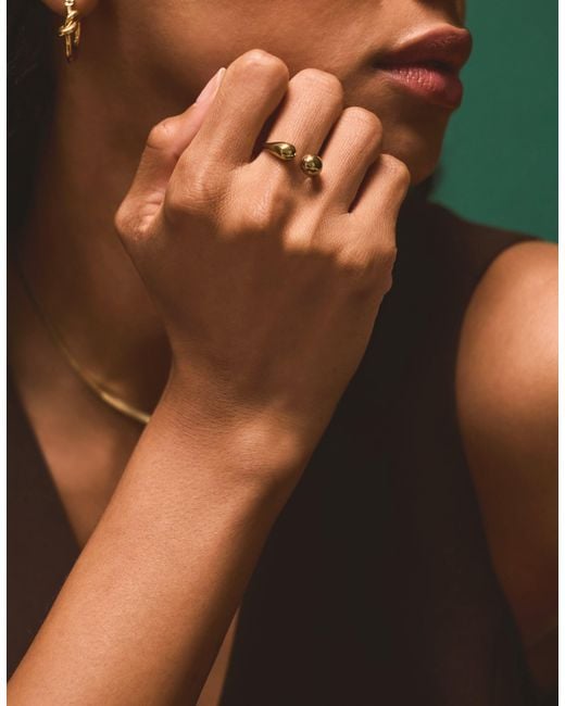 Accessorize Metallic Stainless Steel Open Adjustable Ring