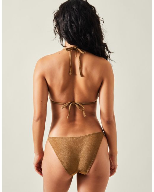 Accessorize Metallic Shimmer Halter Neck Bikini Top