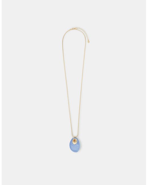 Accessorize White Long Resin Pendant Necklace