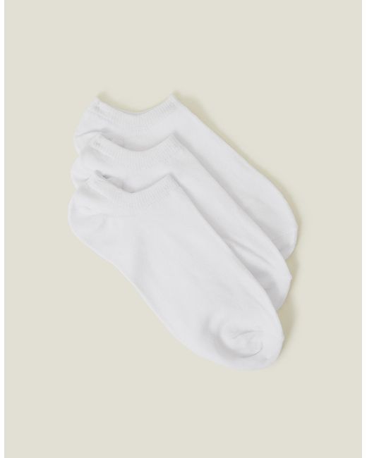 Accessorize Natural Cotton 3-Pack Trainer Socks