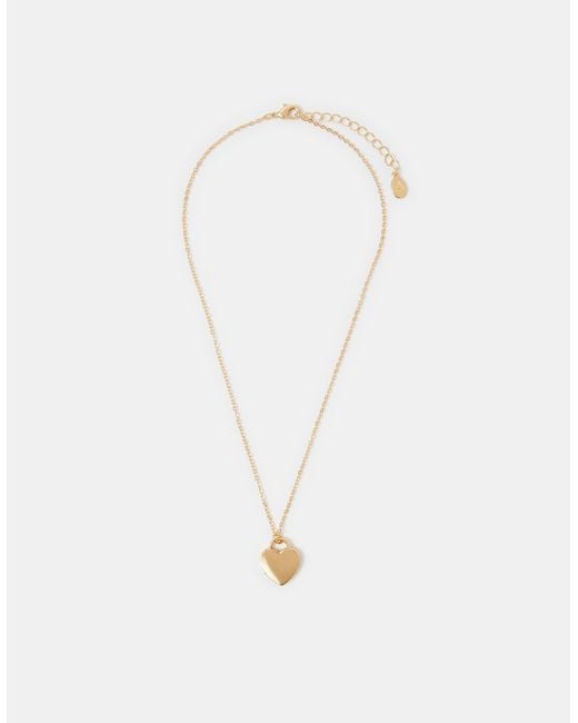 Accessorize White Flat Heart Pendant Necklace