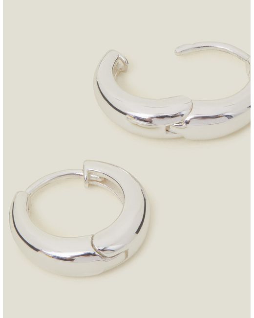 Accessorize Natural Women's Sterling Silver-plated Chunky Huggie Hoops