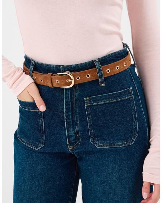 Accessorize Brown Leather Eyelet Belt