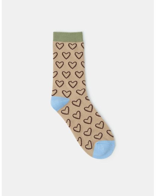 Accessorize White Heart Print Socks