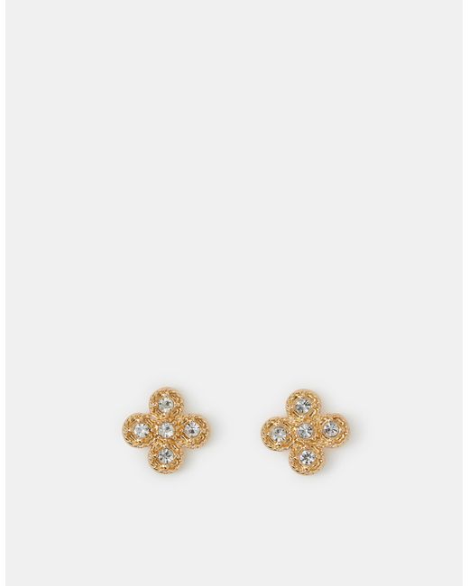 Accessorize Metallic Clover Stud Earrings