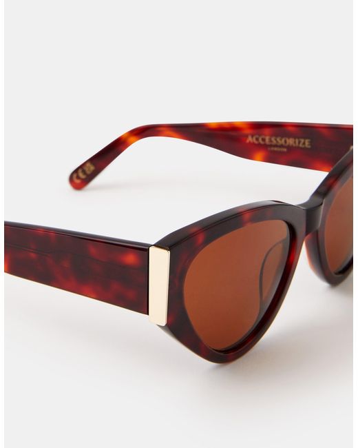 Accessorize Pink Acetate Tort Cat Eye Sunglasses