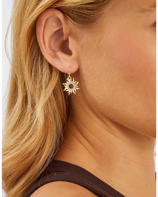 Accessorize Metallic Sun Charm Drop Earrings