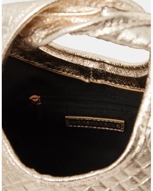 Accessorize White Woven Metallic Bag