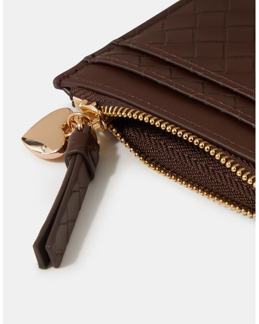 Accessorize Brown Woven Card Holder