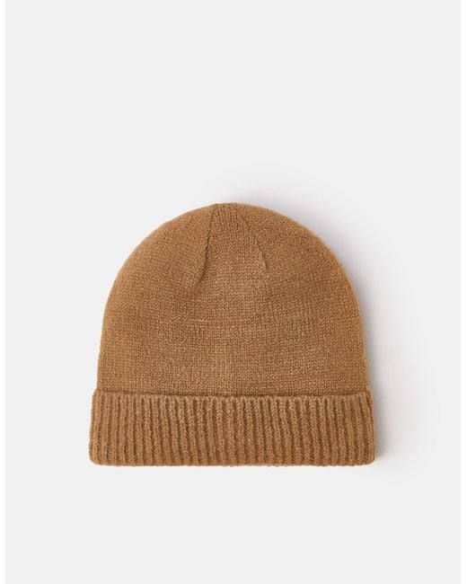 Accessorize Brown Plain Beanie Hat
