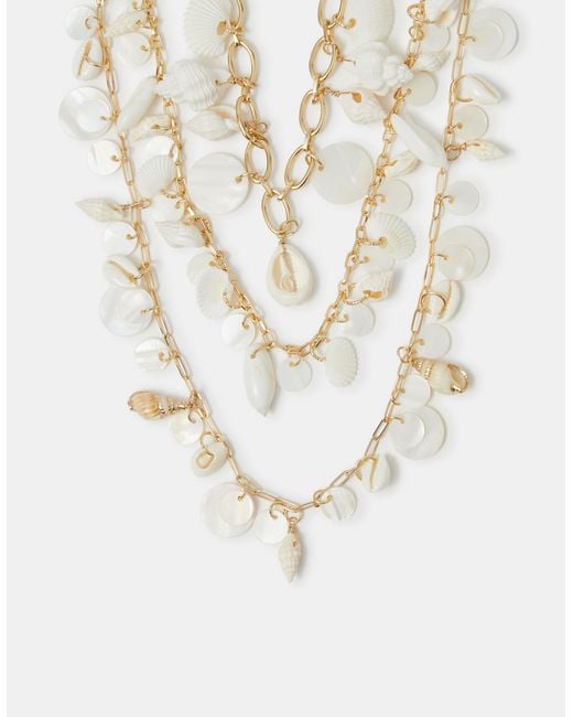Accessorize Blue 3-Pack Statement Shell Pearl Necklaces