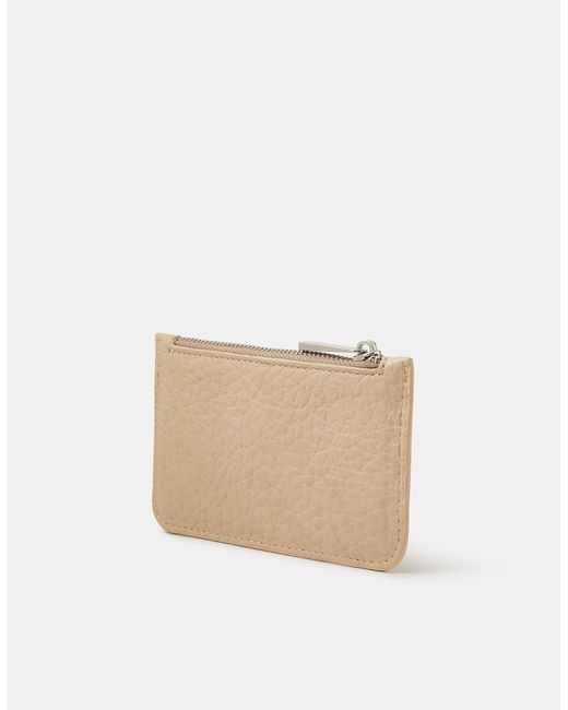 Accessorize Natural Zip Front Card Holder