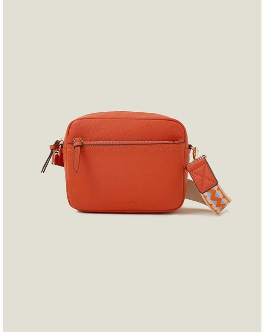 Accessorize Red Women's Camera Bag With Webbing Strap Orange