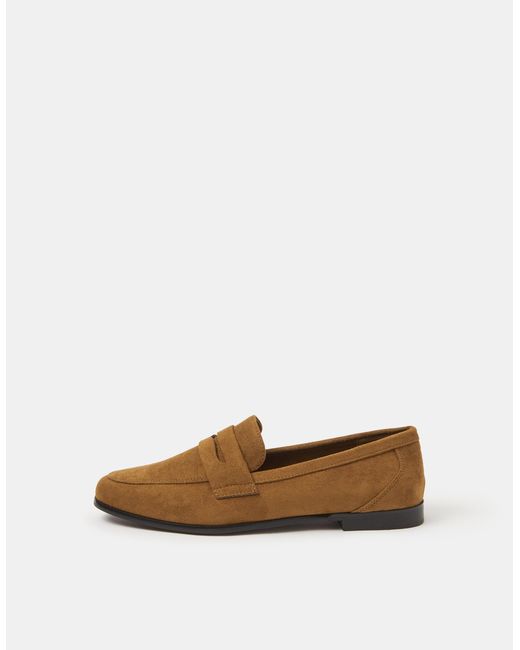 Accessorize Brown Faux Suede Loafers