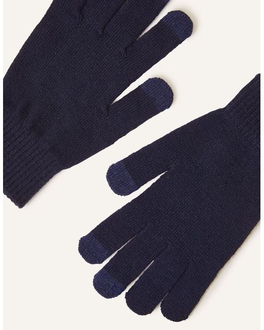 Accessorize Blue Super Stretch Touch Screen Gloves