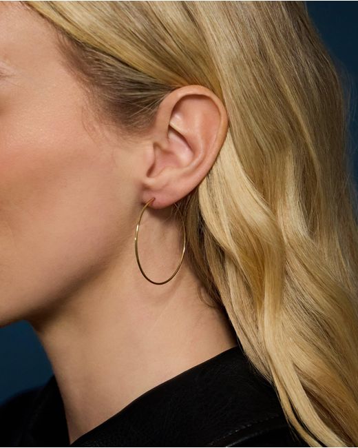 Accessorize Natural 14Ct-Plated Medium Hoop Earrings