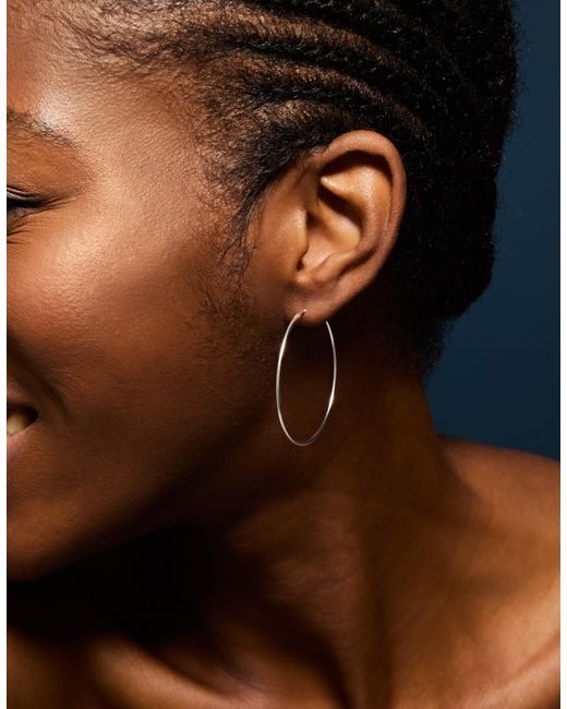 Accessorize White Sterling Large Hoop Earrings
