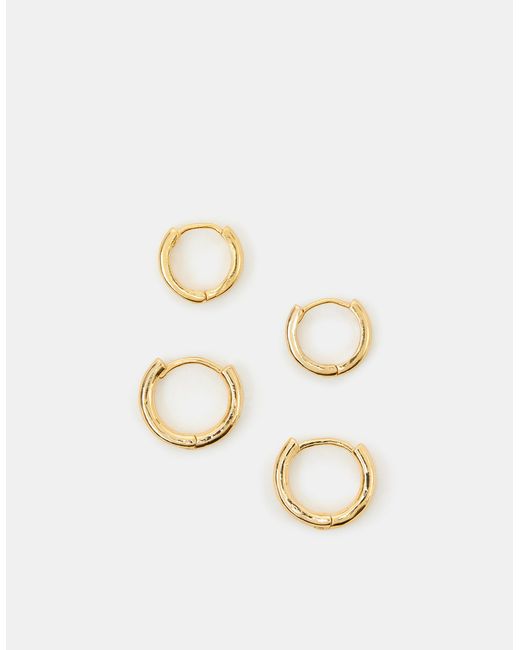 Accessorize Natural 2-Pack 14Ct-Plated Hoop Earrings