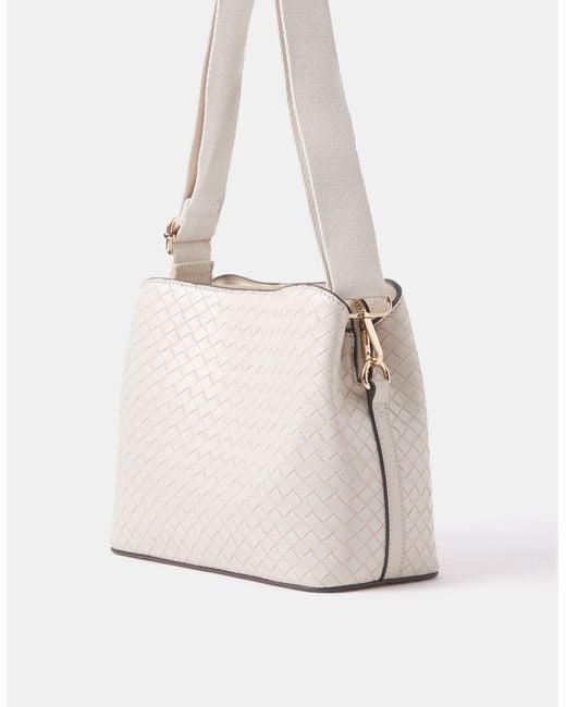 Accessorize Blue Faux Leather Webbing Strap Crossbody Bag