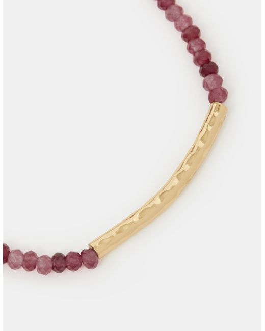 Accessorize Pink 14Ct-Plated Quartz Beaded Friendship Bracelet