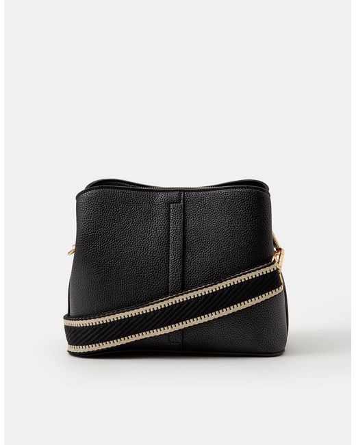 Accessorize Black Webbing Strap Crossbody Bag