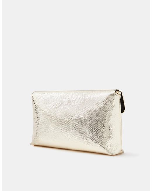 Accessorize Natural Metallic Envelope Crossbody Bag