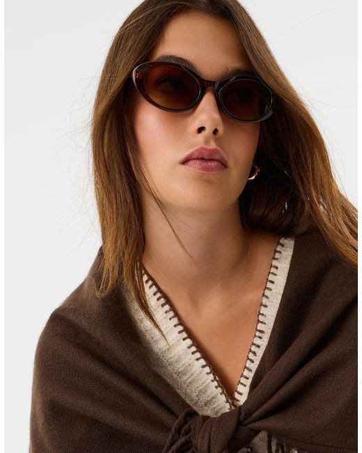 Accessorize White Oval Resin Sunglasses