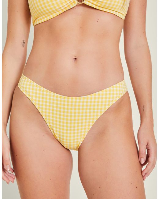 Accessorize Natural Gingham Bikini Top