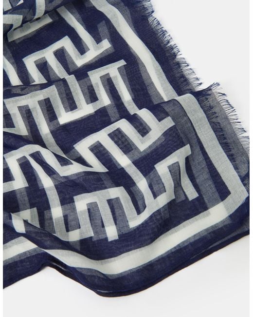 Accessorize Blue Lightweight Geometric Print Scarf