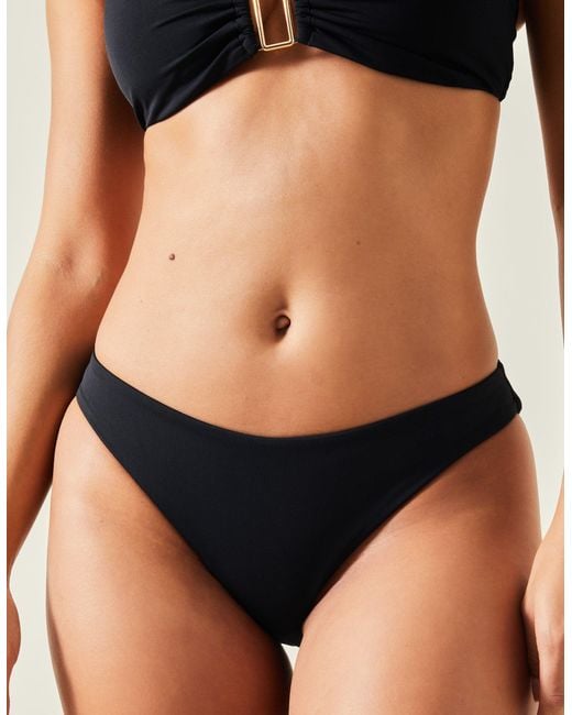 Accessorize Black Straight Side Bikini Bottoms