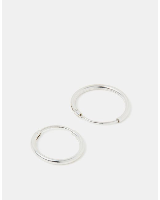 Accessorize White 2-Pack Sterling Hoop Earrings