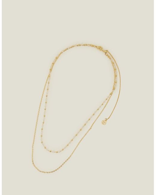 Accessorize Natural Women's 14ct Gold-plated Stationed Layered Necklace