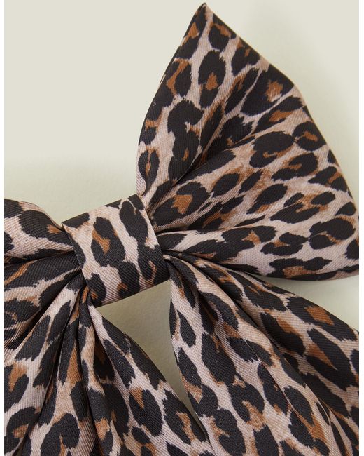 Accessorize Natural Brown/black Leopard Hair Bow