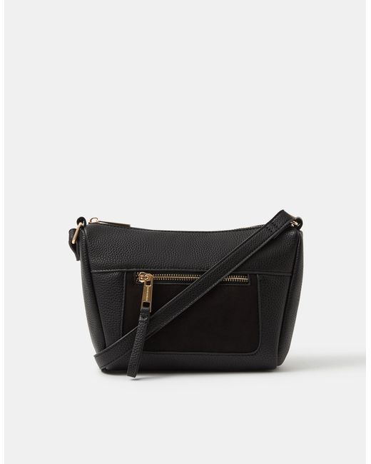 Accessorize Black Double Zip Crossbody Bag