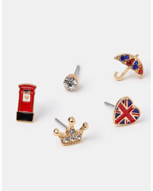 Accessorize White 5-Pack London Stud Earrings