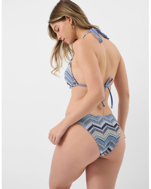 Accessorize Blue Crochet Triangle Bikini Top