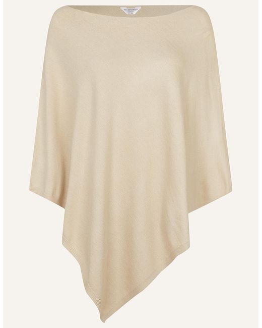 Accessorize Natural Lightweight Knitted Viscose Knit Poncho
