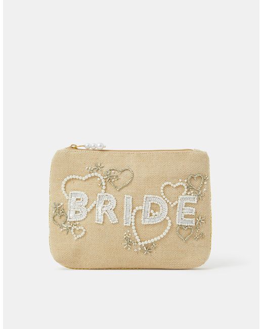 Accessorize Natural Bride Canvas Pouch
