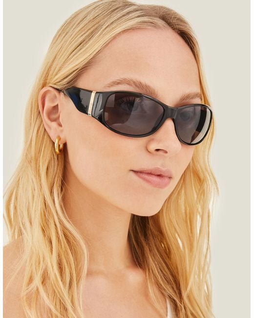 Accessorize Natural Black Wrap Sunglasses